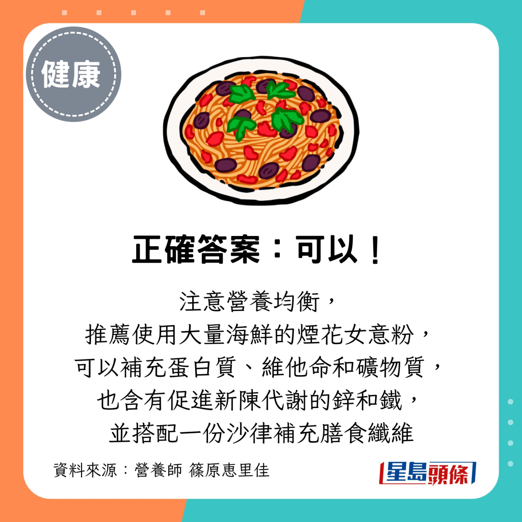 正确答案:可以,但要注意营养均衡,搭配一份沙律补充膳食纤维 正确答案:可以,但要注意营养均衡,搭配一份沙律补充膳食纤维