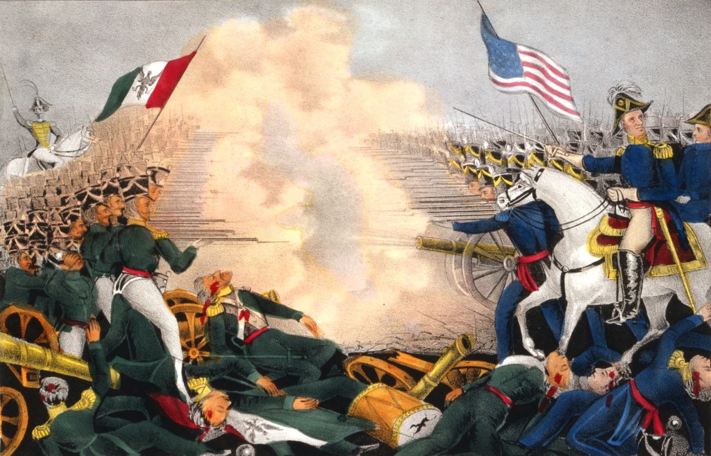 1847年2月,布埃纳维斯塔战役(Battle of Buena Vista),5千美军对阵1.5万名墨军。法新社 1847年2月,布埃纳维斯塔战役(Battle of Buena Vista),5千美军对阵1.5万名墨军。法新社
