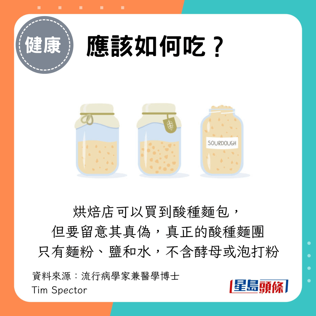 烘焙店可以买到酸种面包, 但要留意其真伪,真正的酸种面团只有面粉、盐和水,不含酵母或泡打粉 烘焙店可以买到酸种面包, 但要留意其真伪,真正的酸种面团只有面粉、盐和水,不含酵母或泡打粉