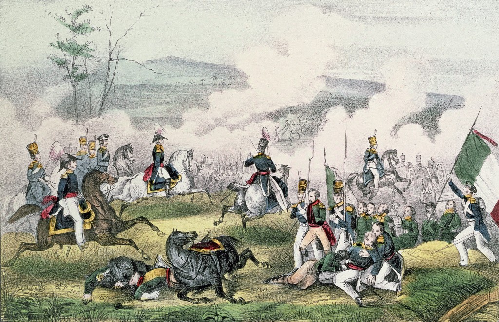1846年5月8日,加州帕洛阿尔托战役(Battle of Palo Alto),美墨战争中首场大战。法新社 1846年5月8日,加州帕洛阿尔托战役(Battle of Palo Alto),美墨战争中首场大战。法新社