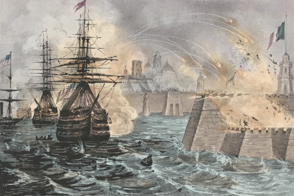 1847年3月,美军对墨西哥韦拉克鲁斯(Veracruz)发起包围战。法新社 1847年3月,美军对墨西哥韦拉克鲁斯(Veracruz)发起包围战。法新社