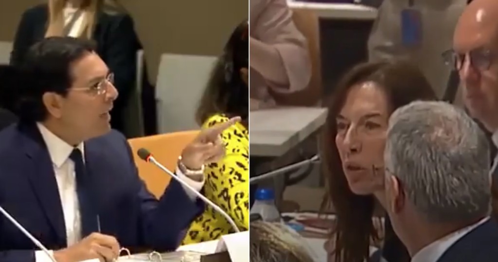联合国会议上,以色列代表和联合国官员爆发激烈争吵。ilbannay@X 联合国会议上,以色列代表和联合国官员爆发激烈争吵。ilbannay@X