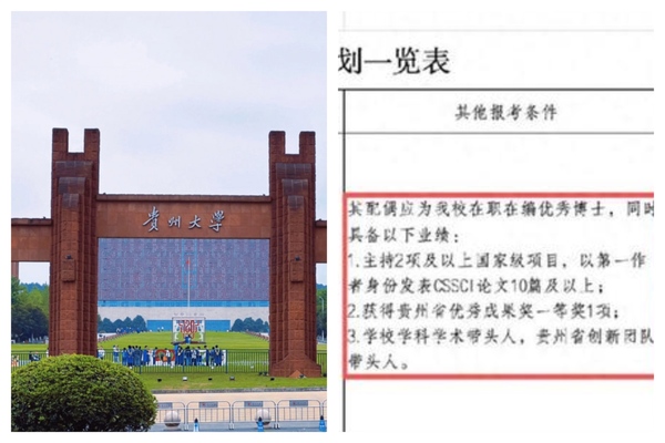 贵州大学招聘被指萝卜岗 惹议后叫停
