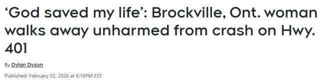 安省女子401正面撞上大卡车又被追尾，奇迹生还：是上帝救了我
