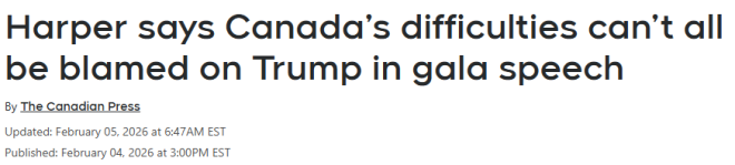 "不能全怪特朗普"!前总理哈珀发声:加拿大今天的困境源于自身决策