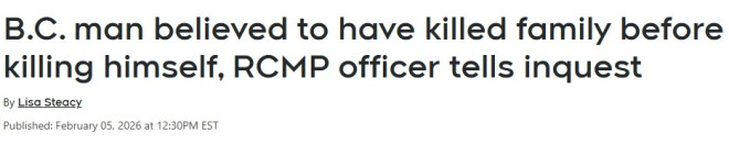 加拿大亚裔一家四口惨死家中：警方称疑父亲下药后杀妻儿再自尽