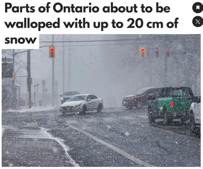 没完了! 大多伦多新一轮20cm暴雪杀到! 还有多轮降雪持续至3月
