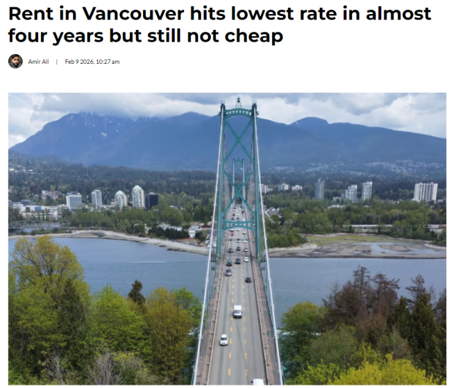 连跌26个月! 温哥华房租暴跌至四年最低点, 租金依然贵到绝望!