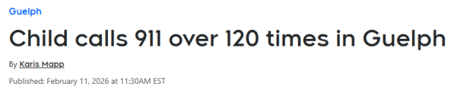 警方崩溃! 安省"熊孩子"玩手机狂按911: 一天报警129次!