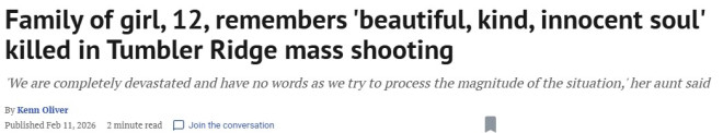 加拿大校园枪案12岁女孩遇难，家人心碎："我们的世界崩塌了"
