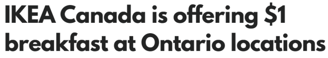 加拿大IKEA推出情人节福利: 传统早餐只要$1 超多折扣来袭