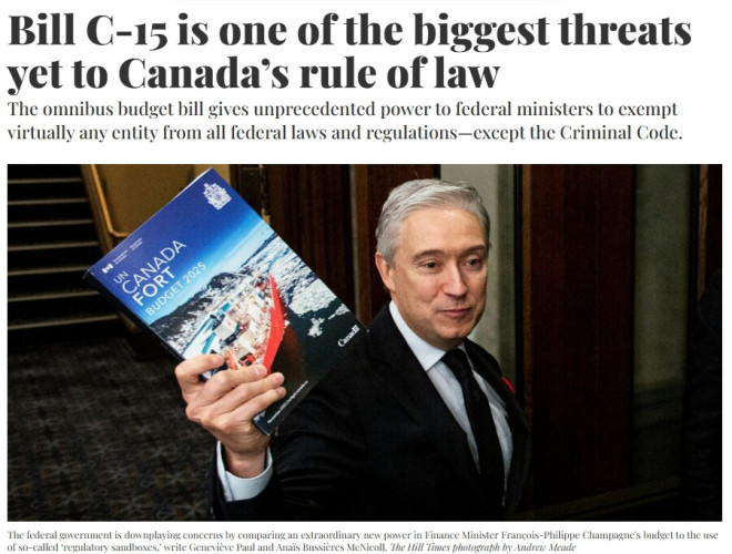 部长可豁免几乎所有法律？加拿大C-15法案引爆法治争议