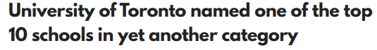 2026年全球大学学科排名出炉: 加拿大只有一个学校排进前10!