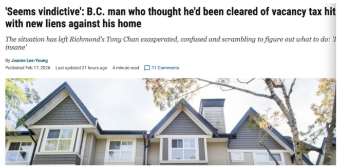 住了25年的家被判“投机房”？列治文华人陷巨额罚税漩涡