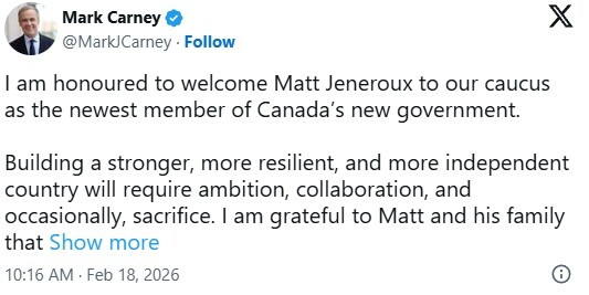 突发！又一联邦保守党议员加入自由党，三个月内第三人"倒戈"