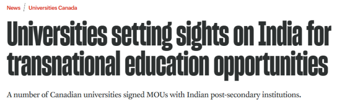 加拿大21高校访问印度: 留学生数量恐要再次起飞!
