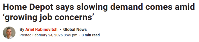 Home Depot销量受房市疲软拖累: 2026年仍将持续“低迷”