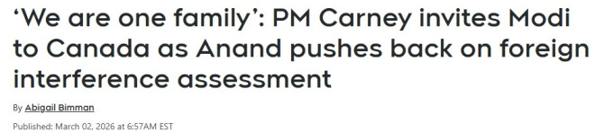 卡尼会见莫迪称"我们是一家人"，邀请访加，55亿大单曝光