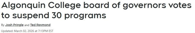入学人数暴跌，不再招生！安省知名学院暂停这30个专业，名单公布
