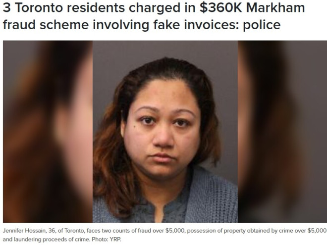 万锦公司被"内鬼"骗走36万！三名多伦多人被控诈骗