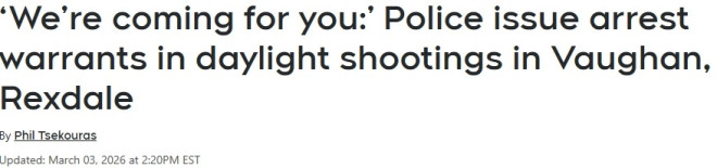 大多伦多光天化日连环枪击！两名19岁男子被控一级谋杀，全国通缉