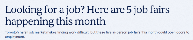 机会来了! 多伦多本月5大现场招聘会! 超多雇主直接面对面交流!
