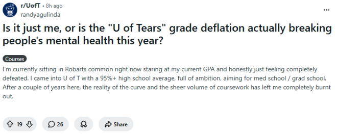 多大学生被虐哭: 曾以95+分入学, 如今GPA拉胯, 成了垫底!