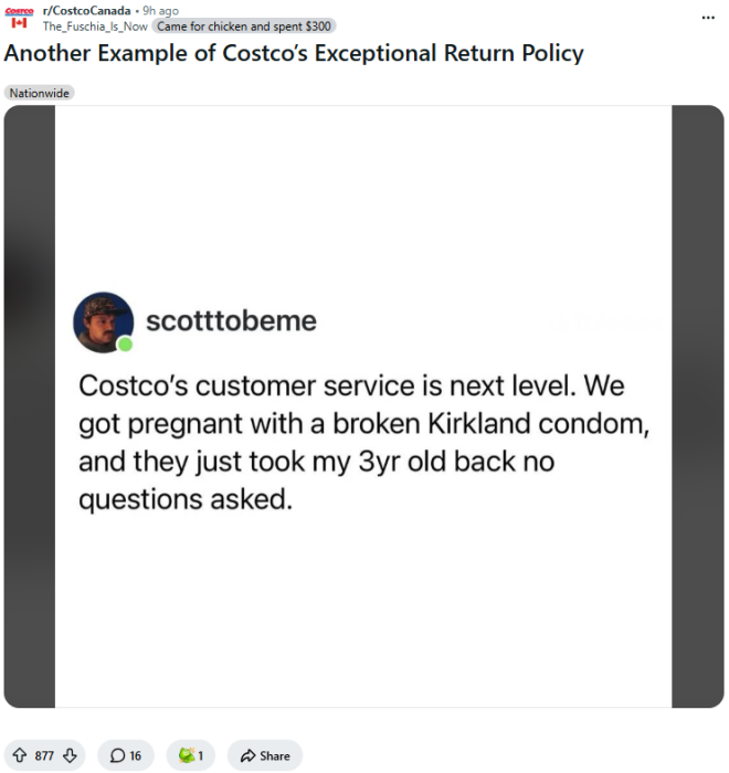 笑疯了: Costco避孕套导致意外怀孕, 3岁孩子拿去退货被秒收!