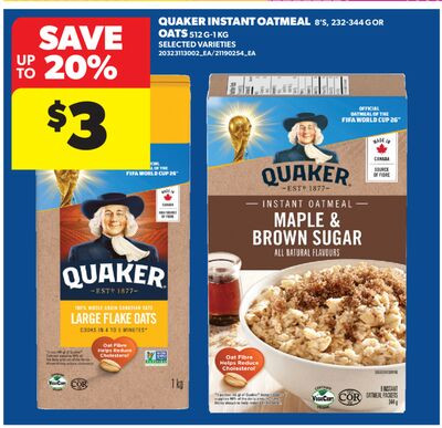 Quaker 即食燕麦 8 包装 / 传统燕麦 512g-1kg
