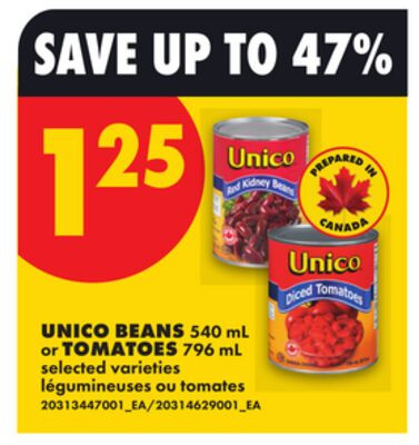 Unico 豆子 540mL 或 番茄罐头 796mL