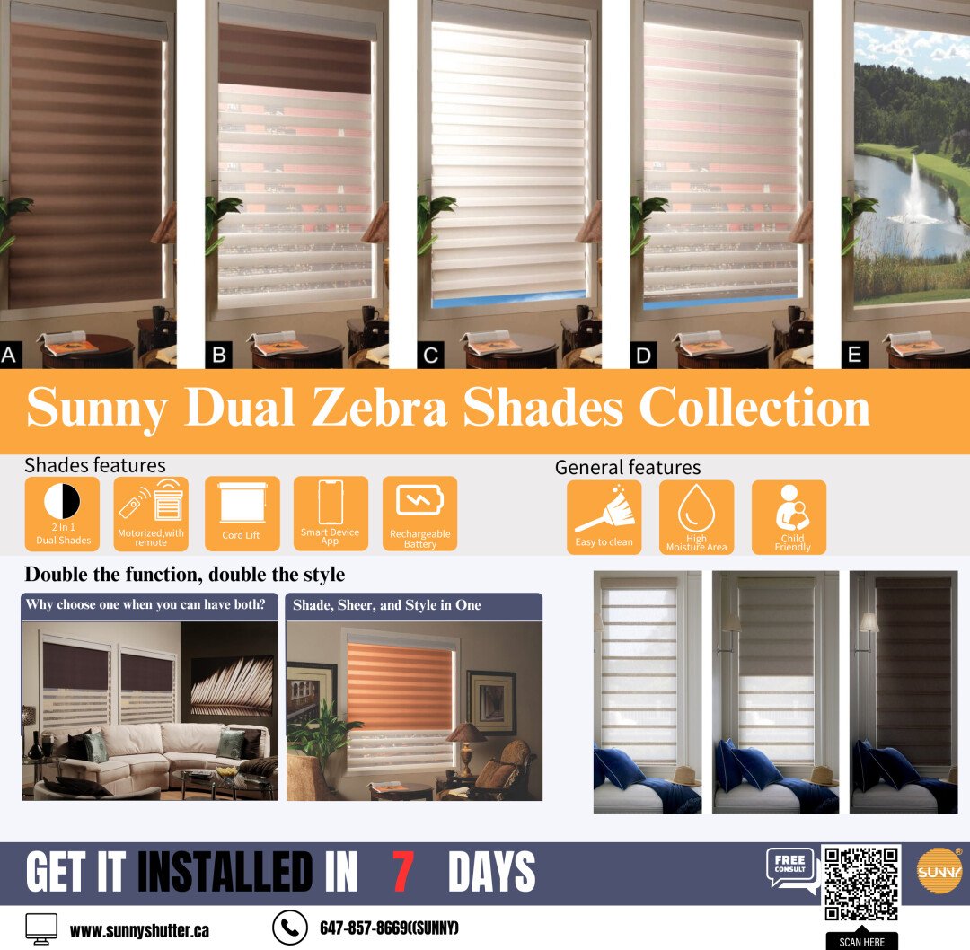 【阳光窗饰】Shutters/卷帘/斑马帘/智能窗帘【工厂质保】