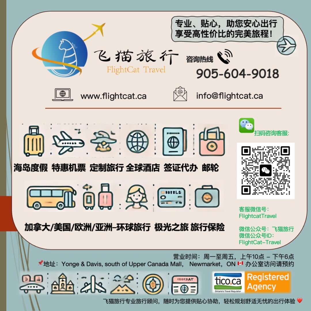 飞猫旅行★2026回国机票促销★坎昆/多美尼加海岛度假★欢迎咨询