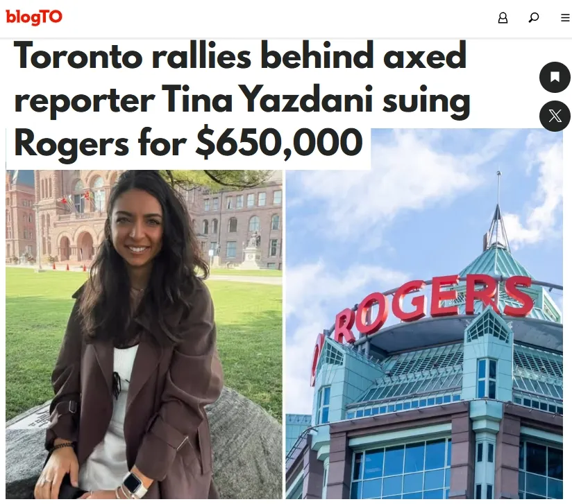 加拿大美女记者突然被裁！怒告老东家！