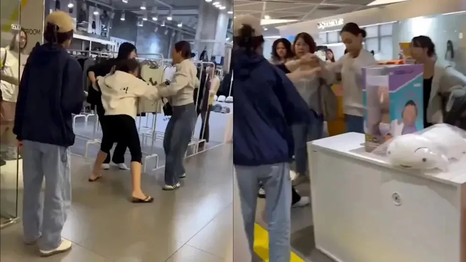 中国女子与白女商场扭打 疑因一句话辱华